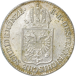 Монета 6 крейцеров 1849 A - Вена Австрия