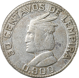 Монета 50 сентаво 1951 Гондурас