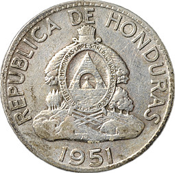 Монета 50 сентаво 1951 Гондурас