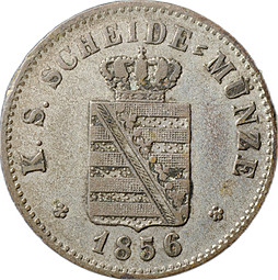 Монета 2 новых гроша - 20 пфеннигов 1856 Саксония