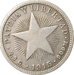 Монета 10 сентаво 1915 Куба