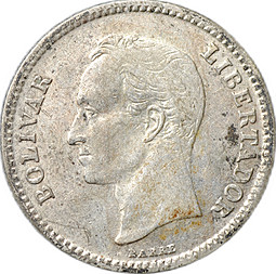 Монета 25 сентимо 1954 Венесуэла