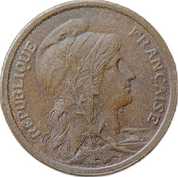 Монета 1 сантим 1914 Франция