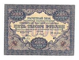 Банкнота 5000 рублей 1919 Барышев