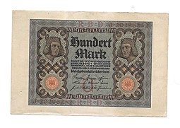 Банкнота 100 марок 1920 Германия Веймарская республика