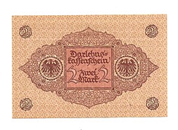 Банкнота 2 марки 1920 Германия Веймарская республика красная