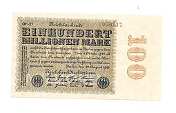 Банкнота 100 марок 1923 Германия Веймарская республика