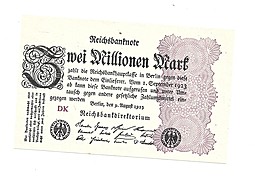 Банкнота 3000000 марок 1923 (3 миллиона) Германия Веймарская республика