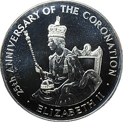 Монета 25 долларов 1978 25 лет коронации Королевы Елизаветы II Ямайка