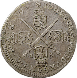 Монета 1/12 талера 1692 Йохан Георг IV Саксония-Альбертин