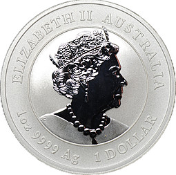 Монета 1 доллар 2020 Год мыши Лунар 3 Австралия