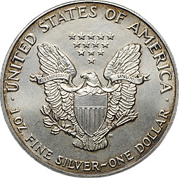 Монета 1 доллар 1992 Американский серебряный орёл Шагающая свобода США