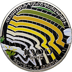 Монета 1000 драм 2010 Растения - Пижма зангезурская (ромашка) Армения