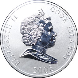 Монета 10 долларов 2008 Генри Форд Острова Кука