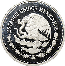 Монета 100 песо 1985 Чемпионат мира по футболу 1986 - Мяч в сетке Мексика