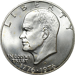 Монета 1 доллар 1976 200 лет независимости серебро США