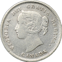 Монета 5 центов 1896 Канада