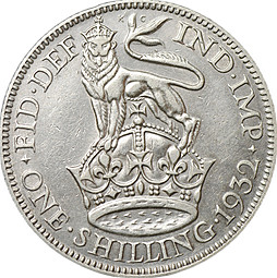 Монета 1 шиллинг 1932 Великобритания