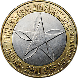 Монета 3 евро 2008 Председательство Словении в Евросоюзе Словения