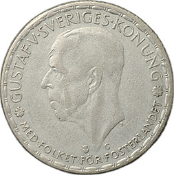Монета 1 крона 1944 Швеция