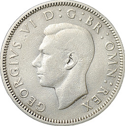 Монета 1 шиллинг 1939 Шотландский лев на короне Великобритания