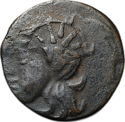 Монета Обол 275-245 до н.э. Персиад II Пантикапей, надчекан Боспорское царство (Боспор)