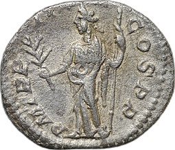 Монета Денарий 224 Александр Север (222-235) Пакс Римская Империя