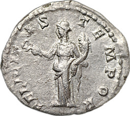 Монета Денарий 198 Гета, цезарь (198-209) Фелиситас Римская Империя