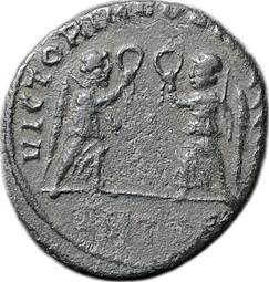 Монета Фоллис Констанций II (337-361) Две Виктории Римская Империя