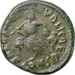 Монета Фоллис Валентиниан II (375-392) Римская Империя