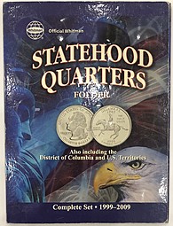 Набор 25 центов (квотер) 1999 -2009 Штаты и территории P+D США 37 монет (в альбоме)