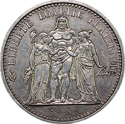 Монета 10 франков 1972 Геркулес и Музы Франция