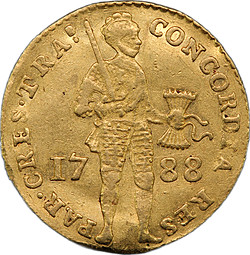 Монета 1 дукат 1788 Голландия Утрехт Голландская республика