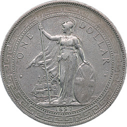 Монета 1 доллар 1897 Торговый Великобритания