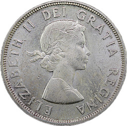 Монета 1 доллар 1964 100 лет Квебекской конференции в Шарлоттауне Канада