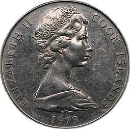 Монета 1 доллар 1973 Острова Кука