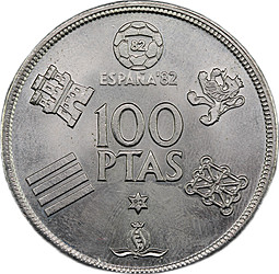 Монета 100 песет 1980 Чемпионат мира по футболу 1982, Испания Испания