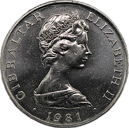 Монета 1 крона 1981 Свадьба Принца Чарльза и Леди Дианы Гибралтар