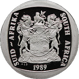Монета 2 ранда 1989 PROOF ЮАР