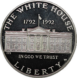 Монета 1 доллар 1992 200 лет Белому Дому США