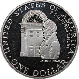 Монета 1 доллар 1992 200 лет Белому Дому США