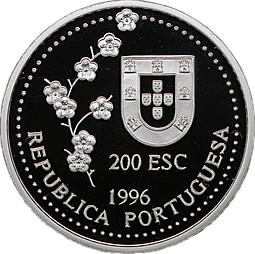 Монета 200 эскудо 1996 Португальские открытия - Тайвань Португалия