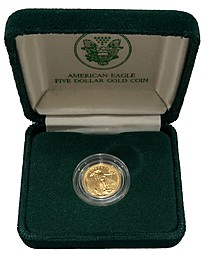 Монета 5 долларов 1995 Американский золотой орёл (шагающая свобода) США