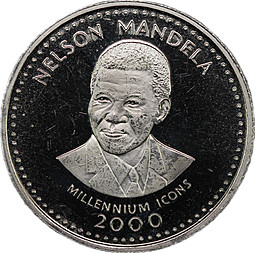 Монета 25 шиллингов 2000 Иконы тысячелетия - Нельсон Мандела Сомали
