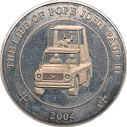 Монета 25 шиллингов 2004 Жизнь Иоанна Павла II - Папамобиль Сомали