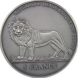 Монета 5 франков 2005 Морской календарь на 50 лет 1994-2044 Конго