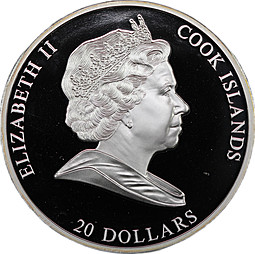 Монета 20 долларов 2009 Шедевры искусства - Ночной дозор Острова Кука