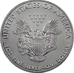Монета 1 доллар 2019 Американский серебряный орёл (шагающая свобода) США