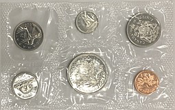 Набор монет 1, 5, 10, 25, 50 центов, 1 доллар 1970 Манитоба Канада