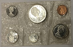 Набор монет 1, 5, 10, 25, 50 центов, 1 доллар 1967 100 лет Конфедерации Канада